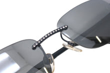 Load image into Gallery viewer, CHANEL シャネル リムレス サングラス メガネ 4120-B イタリア製 メタル ラインストーン ブラック サイズ55□16 美品 中古 4c068527
