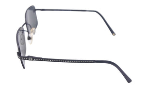 CHANEL シャネル リムレス サングラス メガネ 4120-B イタリア製 メタル ラインストーン ブラック サイズ55□16 美品 中古 4c068527