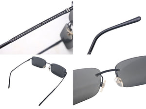 CHANEL シャネル リムレス サングラス メガネ 4120-B イタリア製 メタル ラインストーン ブラック サイズ55□16 美品 中古 4c068527