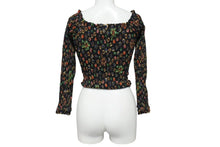 Load image into Gallery viewer, 新品同様 CHANEL シャネル ブラウス P70157V48980 サイズ34 21SS ココマーク ブラック 総柄 ポリエステル ポリウレタン 中古 4c068533