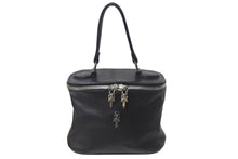 Load image into Gallery viewer, 極美品 CHROME HEARTS クロムハーツ VANITY BAG ダガー バニティバッグ ポーチ ハンドバッグ レザー シルバー925 ブラック 中古 4c068538
