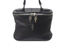 Load image into Gallery viewer, 極美品 CHROME HEARTS クロムハーツ VANITY BAG ダガー バニティバッグ ポーチ ハンドバッグ レザー シルバー925 ブラック 中古 4c068538