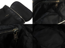 Load image into Gallery viewer, 極美品 CHROME HEARTS クロムハーツ VANITY BAG ダガー バニティバッグ ポーチ ハンドバッグ レザー シルバー925 ブラック 中古 4c068538