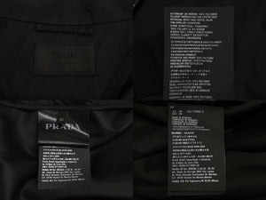 極美品 PRADA プラダ SGN836 S182 I18 レザーパッチ ナイロン ジャケット 2018年 ブラック サイズ46 中古 4c068561