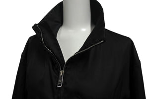 極美品 PRADA プラダ SGN836 S182 I18 レザーパッチ ナイロン ジャケット 2018年 ブラック サイズ46 中古 4c068561