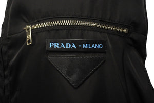 極美品 PRADA プラダ SGN836 S182 I18 レザーパッチ ナイロン ジャケット 2018年 ブラック サイズ46 中古 4c068561