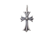 Load image into Gallery viewer, ChromeHearts クロムハーツ ネックレストップ タイニーファットクロス 2000 925 サファイア 6.051g シルバー ブルー 美品 中古 4c068622