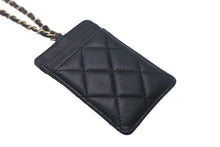 Load image into Gallery viewer, CHANEL シャネル マトラッセ チェーン パスケース 30番台 ラムスキン ネイビー ココマーク ゴールド金具 良品 中古 4c068629