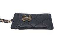 Load image into Gallery viewer, CHANEL シャネル マトラッセ チェーン パスケース 30番台 ラムスキン ネイビー ココマーク ゴールド金具 良品 中古 4c068629