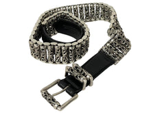 Load image into Gallery viewer, CHROME HEARTS クロムハーツ ローラーリンクベルト サイズ34 ケルティック 重量1318g .925刻印 ブラック レザー シルバー925 美品 中古 4c068641