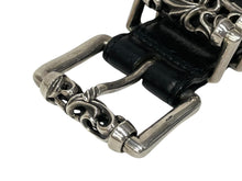 Load image into Gallery viewer, CHROME HEARTS クロムハーツ ローラーリンクベルト サイズ34 ケルティック 重量1318g .925刻印 ブラック レザー シルバー925 美品 中古 4c068641