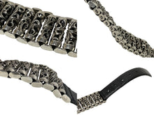 Load image into Gallery viewer, CHROME HEARTS クロムハーツ ローラーリンクベルト サイズ34 ケルティック 重量1318g .925刻印 ブラック レザー シルバー925 美品 中古 4c068641