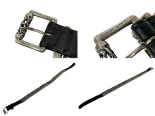 Load image into Gallery viewer, CHROME HEARTS クロムハーツ ローラーリンクベルト サイズ34 ケルティック 重量1318g .925刻印 ブラック レザー シルバー925 美品 中古 4c068641