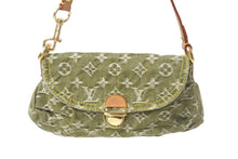 Load image into Gallery viewer, LouisVuitton ルイヴィトン ミニ プリーティ ハンドバッグ ワンショルダーバッグ M95217 グリーン ブラウン デニム 美品 中古 4c068653