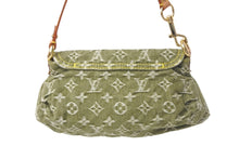 Load image into Gallery viewer, LouisVuitton ルイヴィトン ミニ プリーティ ハンドバッグ ワンショルダーバッグ M95217 グリーン ブラウン デニム 美品 中古 4c068653