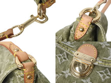 Load image into Gallery viewer, LouisVuitton ルイヴィトン ミニ プリーティ ハンドバッグ ワンショルダーバッグ M95217 グリーン ブラウン デニム 美品 中古 4c068653