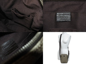 GUCCI グッチ ショルダーバッグ コンパクトバッグ GGキャンバス ベージュ レザー 122754 美品 中古 4c068666