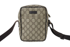 GUCCI グッチ ショルダーバッグ コンパクトバッグ GGキャンバス ベージュ レザー 122754 美品 中古 4c068666