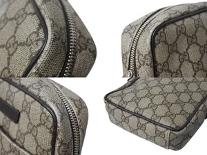 GUCCI グッチ ショルダーバッグ コンパクトバッグ GGキャンバス ベージュ レザー 122754 美品 中古 4c068666