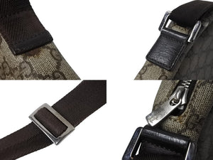 GUCCI グッチ ショルダーバッグ コンパクトバッグ GGキャンバス ベージュ レザー 122754 美品 中古 4c068666