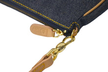 Load image into Gallery viewer, Christian Dior クリスチャンディオール サドルポーチ ワンショルダーバッグ ブルー デニム PZ0901 ゴールド金具 美品 中古 4c068669