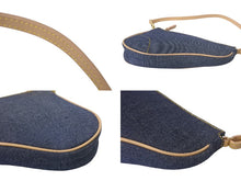 Load image into Gallery viewer, Christian Dior クリスチャンディオール サドルポーチ ワンショルダーバッグ ブルー デニム PZ0901 ゴールド金具 美品 中古 4c068669