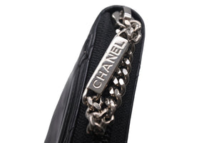 CHANEL シャネル カンボンライン 長財布 ラウンドファスナー 長財布 A50078 16番台 レザー ブラック ピンク 美品 中古 4c068718
