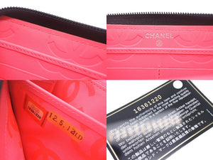 CHANEL シャネル カンボンライン 長財布 ラウンドファスナー 長財布 A50078 16番台 レザー ブラック ピンク 美品 中古 4c068718