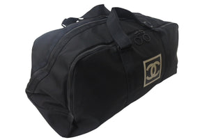 CHANEL シャネル ボストンバッグ 旅行バッグ スポーツライン ココマーク 7番台 2002年 ナイロン ブラック 美品 中古 4c068728