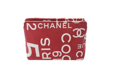 Load image into Gallery viewer, CHANEL シャネル ポーチ バイシーライン 7番台 レッド ホワイト 小物入れ キャンバス シルバー金具 美品 中古 4c068740