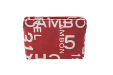 Load image into Gallery viewer, CHANEL シャネル ポーチ バイシーライン 7番台 レッド ホワイト 小物入れ キャンバス シルバー金具 美品 中古 4c068740