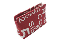 Load image into Gallery viewer, CHANEL シャネル ポーチ バイシーライン 7番台 レッド ホワイト 小物入れ キャンバス シルバー金具 美品 中古 4c068740