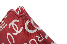 Load image into Gallery viewer, CHANEL シャネル ポーチ バイシーライン 7番台 レッド ホワイト 小物入れ キャンバス シルバー金具 美品 中古 4c068740