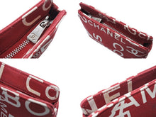 Load image into Gallery viewer, CHANEL シャネル ポーチ バイシーライン 7番台 レッド ホワイト 小物入れ キャンバス シルバー金具 美品 中古 4c068740