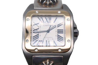 極美品 CHROME HEARTS クロムハーツ カスタムオーダー カルティエ サントス100 LM W200728G コンビ 中古 4c068742ch