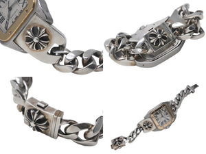 極美品 CHROME HEARTS クロムハーツ カスタムオーダー カルティエ サントス100 LM W200728G コンビ 中古 4c068742ch