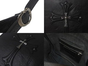 極美品 CHROME HEARTS クロムハーツ ショルダーバッグ セメタリークロスパッチ メールバック レザー 中古 4c068743