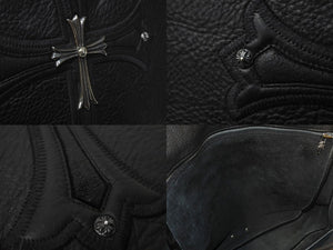 極美品 CHROME HEARTS クロムハーツ ショルダーバッグ セメタリークロスパッチ メールバック レザー 中古 4c068743