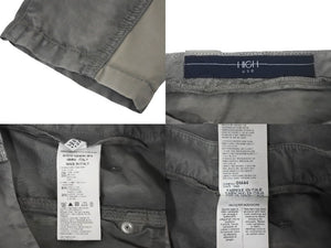 HIGH ハイ カーゴパンツ ボトムス イタリア製 コットン エラスタン サイズUSA6 グレー シルバー金具 美品 中古 4c068748