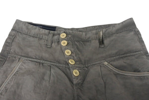 HIGH ハイ カーゴパンツ ボトムス イタリア製 コットン エラスタン サイズUSA6 グレー シルバー金具 美品 中古 4c068748