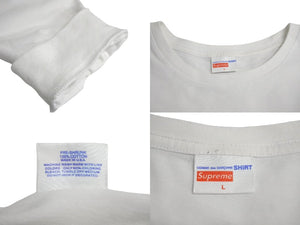 Supreme シュプリーム コムデギャルソンシャツ コムデギャルソンシャツ 長袖Ｔシャツ サイズL 15AW ホワイト ブラック コットン 良品 中古 4c068749 
