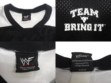 画像をギャラリービューアに読み込む, WWE フットボールシャツザロック プロレス XL ブラック ホワイト コットン 美品 中古 4c068764
