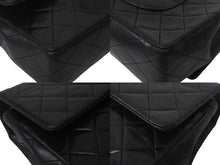 Load image into Gallery viewer, CHANEL シャネル マトラッセ25 Wフラップ Wチェーンショルダーバッグ ココマーク 1番台 ラムスキン ブラック ゴールド 美品 中古 4c068774