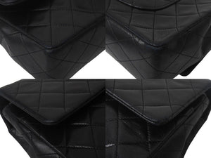CHANEL シャネル マトラッセ25 Wフラップ Wチェーンショルダーバッグ ココマーク 1番台 ラムスキン ブラック ゴールド 美品 中古 4c068774