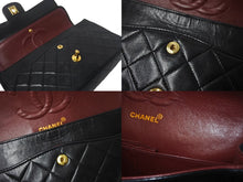 Load image into Gallery viewer, CHANEL シャネル マトラッセ25 Wフラップ Wチェーンショルダーバッグ ココマーク 1番台 ラムスキン ブラック ゴールド 美品 中古 4c068774