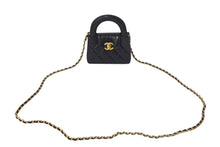 Load image into Gallery viewer, 新品同様 CHANEL シャネル ココマークミニチェーンクラッチ ショルダーバッグ AP3435 エイジドカーフ ブラック ゴールド 中古 4c068820