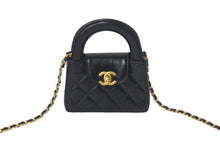 Load image into Gallery viewer, 新品同様 CHANEL シャネル ココマークミニチェーンクラッチ ショルダーバッグ AP3435 エイジドカーフ ブラック ゴールド 中古 4c068820