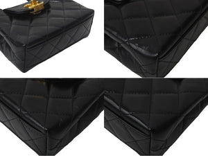 新品同様 CHANEL シャネル ココマークミニチェーンクラッチ ショルダーバッグ AP3435 エイジドカーフ ブラック ゴールド 中古 4c068820