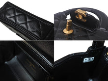 Load image into Gallery viewer, 新品同様 CHANEL シャネル ココマークミニチェーンクラッチ ショルダーバッグ AP3435 エイジドカーフ ブラック ゴールド 中古 4c068820