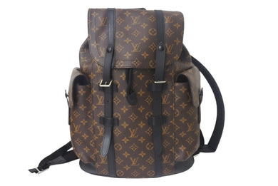 LOUIS VUITTON ルイヴィトン クリストファー MM リュック バックパック M43735 モノグラムマカサー PVC レザー 美品 中古 4c068821